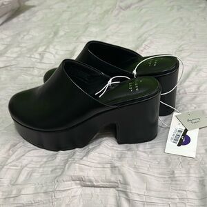 A New Day Black Cheyenne Platform Mules. Never worn wt Tags. Memory foam sole.